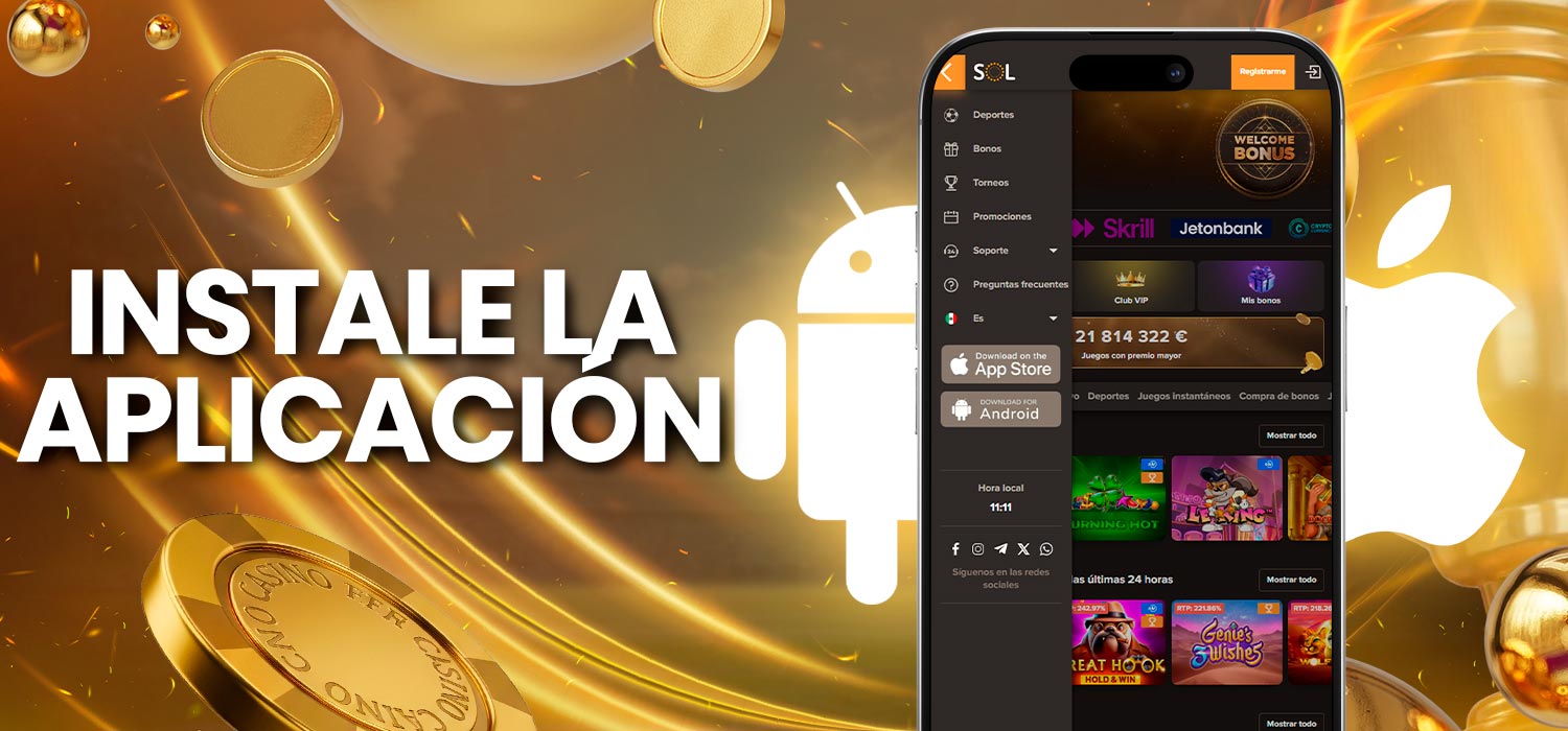 Ayuda para instalar la aplicación del casino en dispositivos móviles.