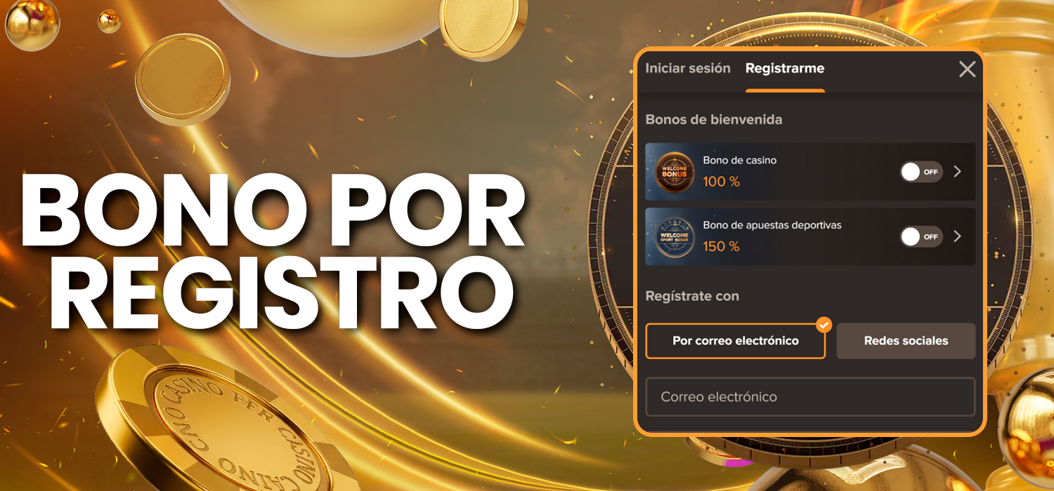 Selección de bonificaciones por el primer registro.